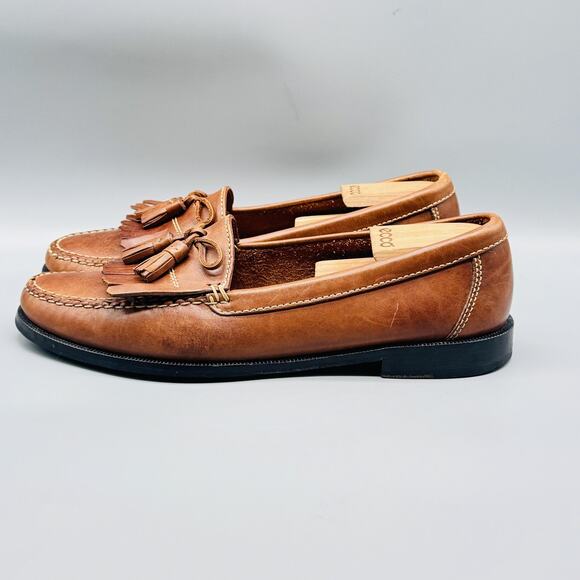 Cole Haan Shoes Mens 11.5 Brown Leather Tassel Kiltie Loafers Moc Slip On Dress - Picture 5 of 13